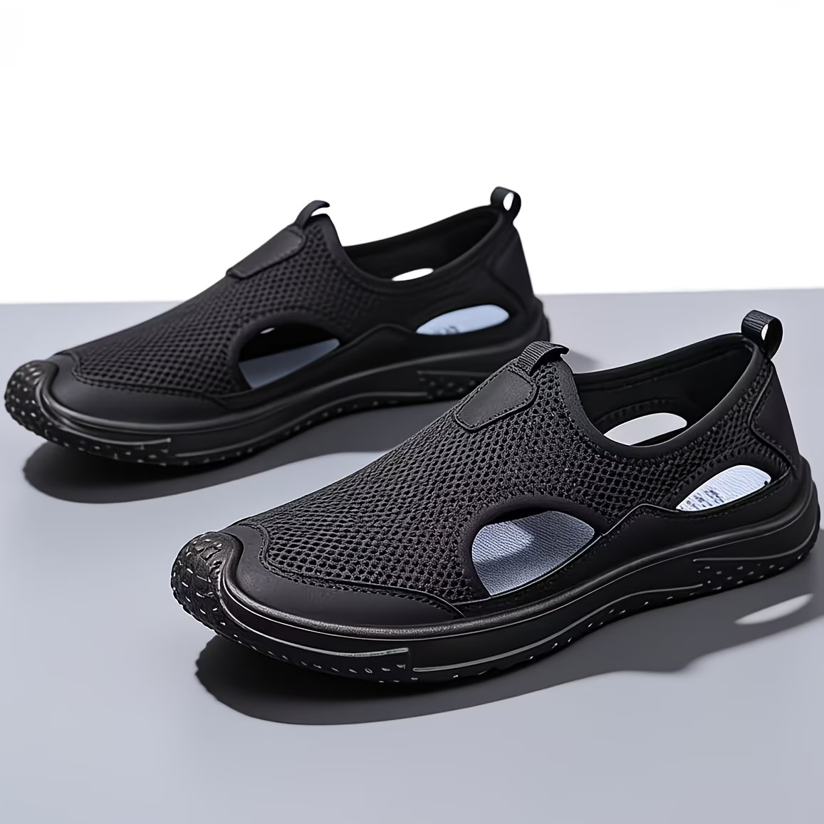 Men's Breathable Hollow-Out Slip-On Sports Shoes Sandals for Daily, Casual, Beach, Hiking & Outdoor