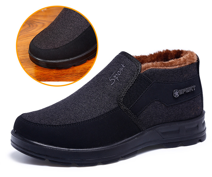 MEN'S COMFORTABLE WOOL PLUSH ORTHOPEDIC SNOWPROOF COTTON SHOES