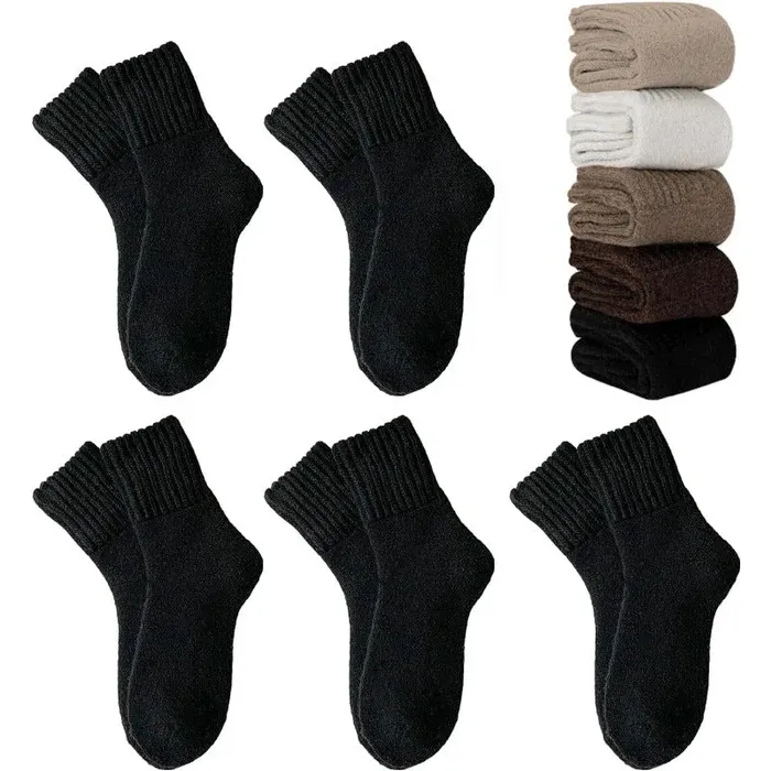 Thick Warm Wool Winter Socks, Stretchy Fit for Wide & Swollen Feet