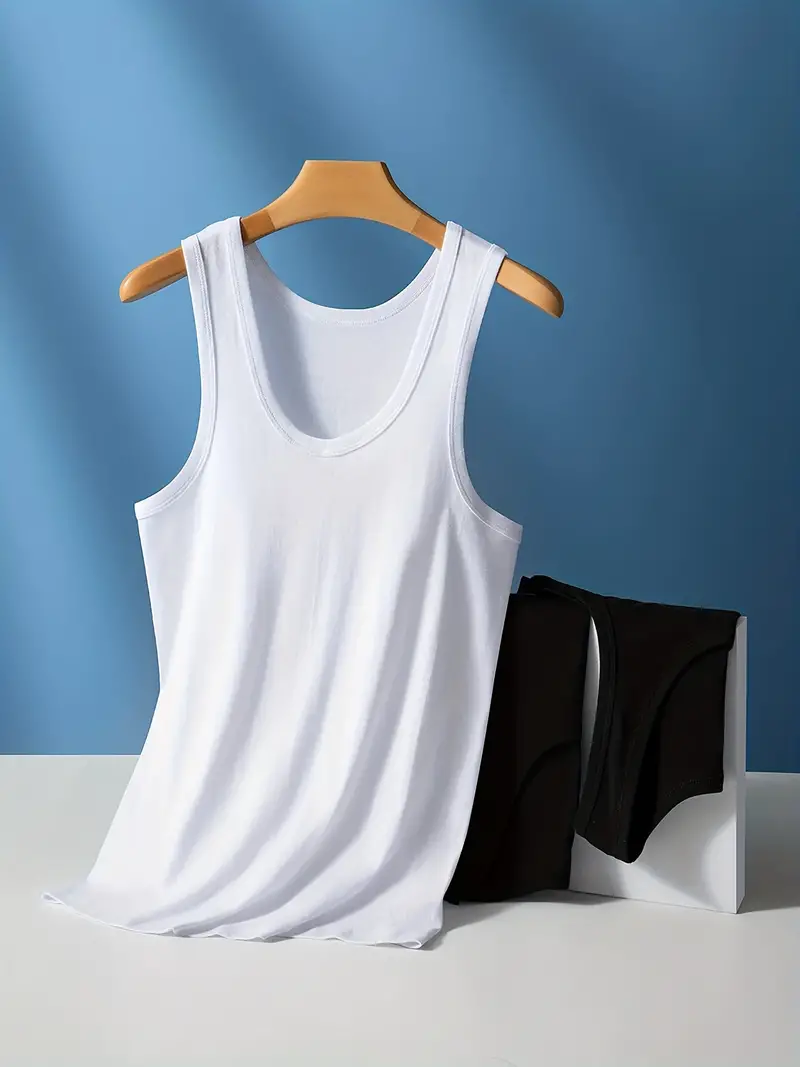 mens cotton casual breathable comfy sleeveless tank tops quick drying sports vest mens summer clothes outfits mens undershirts tops details 25