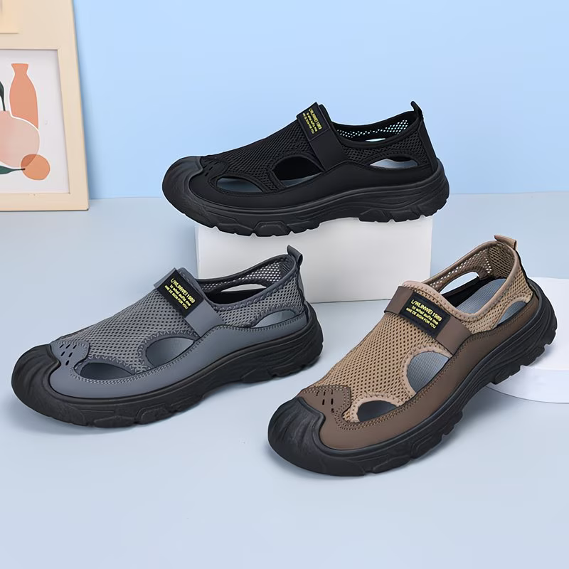 Men's Breathable & Lightweight Mesh Hollow Sandals Outdoor Sports Beach Sandals