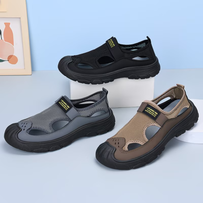 Men's Breathable & Lightweight Mesh Hollow Sandals Outdoor Sports Beach Sandals