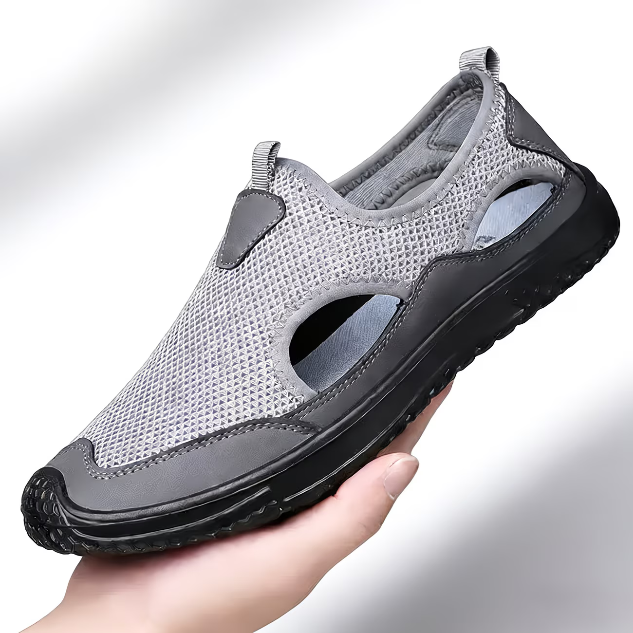 Men's Breathable Hollow-Out Slip-On Sports Shoes Sandals for Daily, Casual, Beach, Hiking & Outdoor