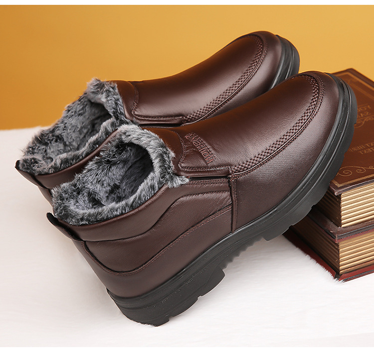 Men's Waterproof Warm Non-Slip Leather Shoes (HOT SALE !!!-50% OFF)