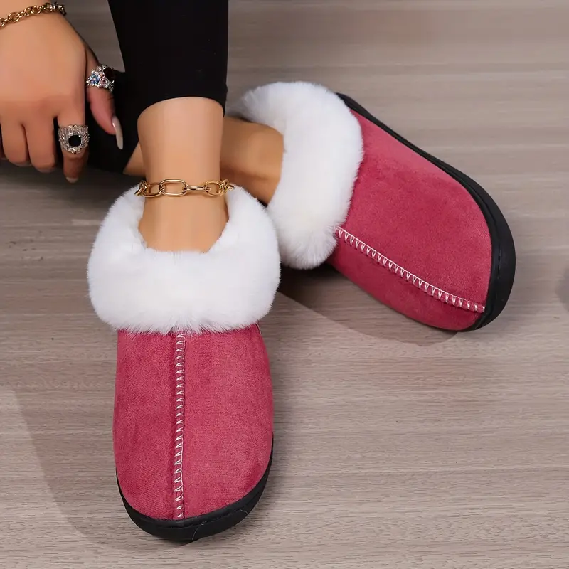 Women's Plush Warm Lightweight Anti-Slip Indoor Slippers