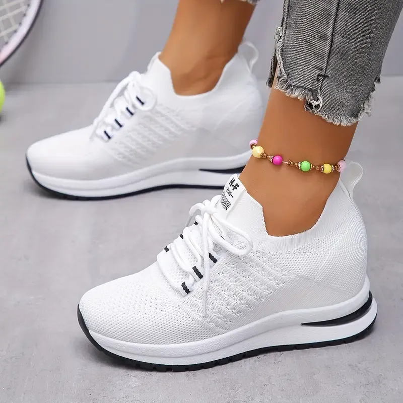Women's Breathable Arch Support Platform Wedge Orthopedic Sneakers Walking Shoes