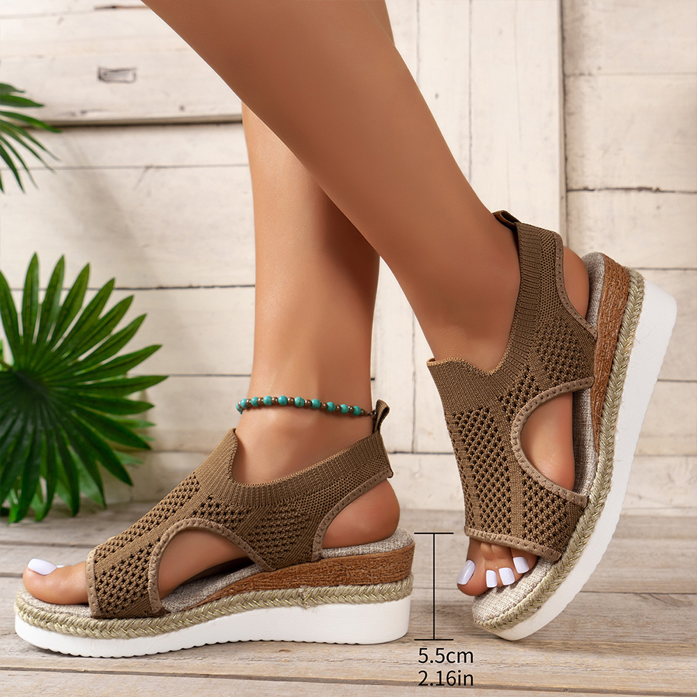 🔥50% OFF+BUY 2 FREE SHIPPING🔥 WOMEN'S PREMIUM STRETCH SLINGBACK WEDGE SANDALS