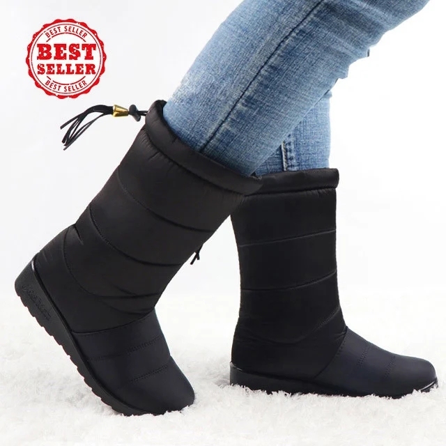 Women's Warm Non-slip Waterproof Winter Wedge Snow Boots
