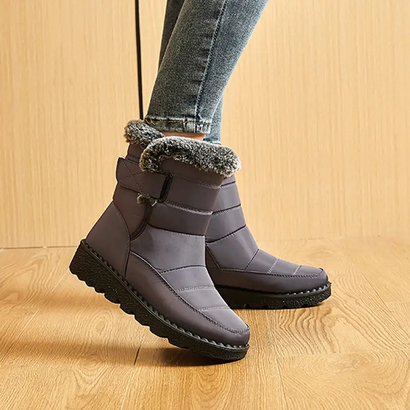waterproof anti slip winter boots warm plush inner thick sole ankle boots womens snow boots details 14