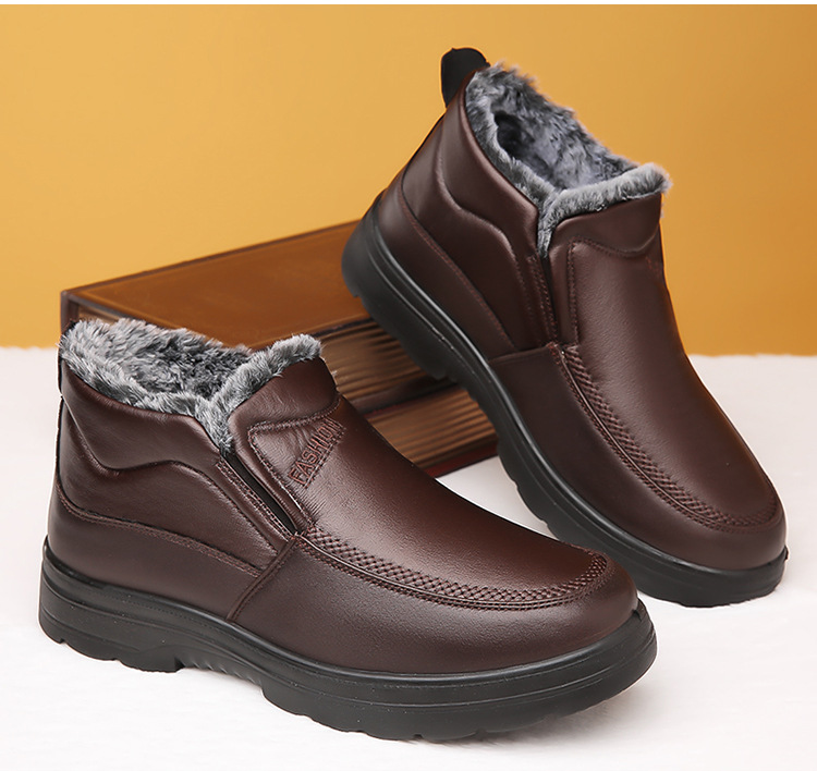 Men's Waterproof Warm Non-Slip Leather Shoes (HOT SALE !!!-50% OFF)