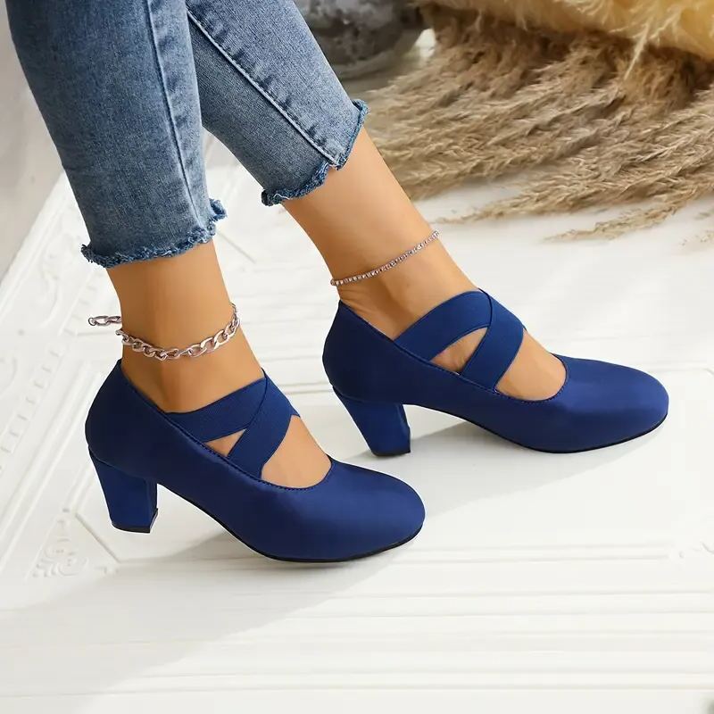 Women's Cross Strap Casual High Heels