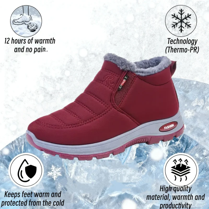 Unisex Fleece‑Lined Water‑Resistant Non‑Slip Winter Snow Boots Outdoor Boots