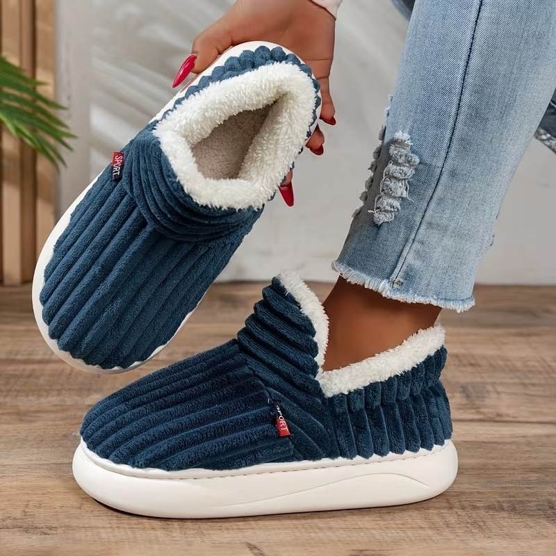 Unisex Cozy & Warm Winter Slippers Slip-On Indoor/Outdoor House Shoes