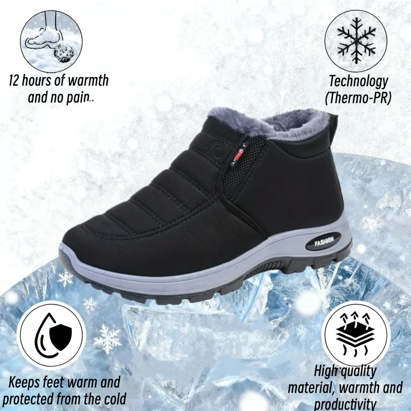 Unisex Fleece‑Lined Water‑Resistant Non‑Slip Winter Snow Boots Outdoor Boots