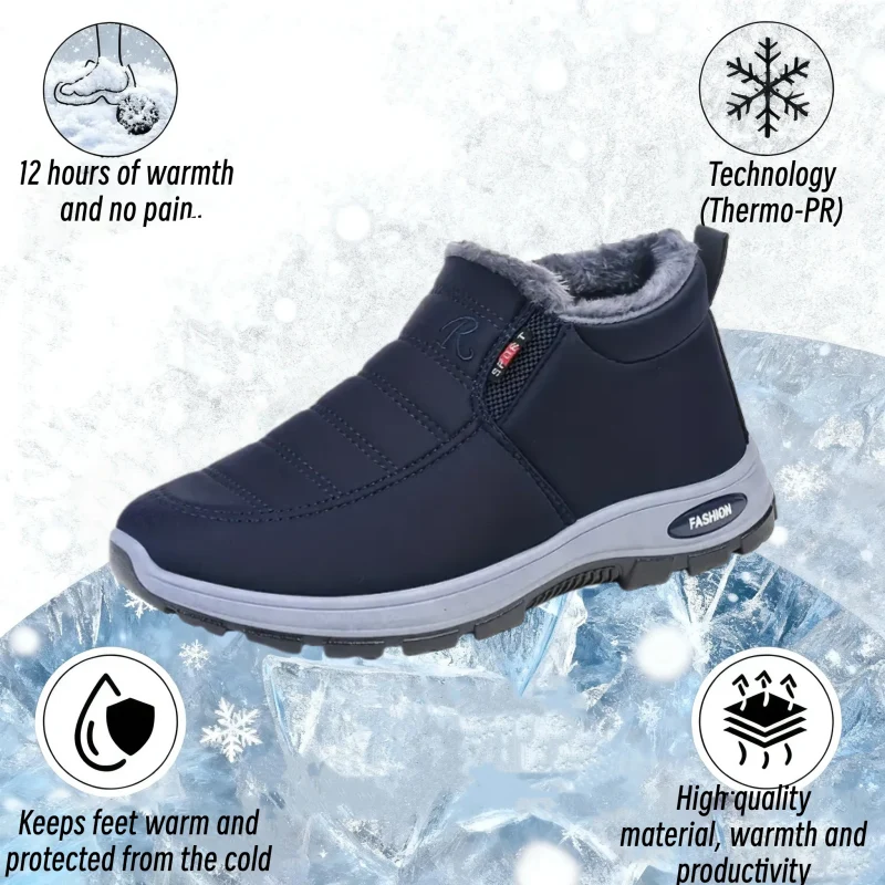 Unisex Fleece‑Lined Water‑Resistant Non‑Slip Winter Snow Boots Outdoor Boots