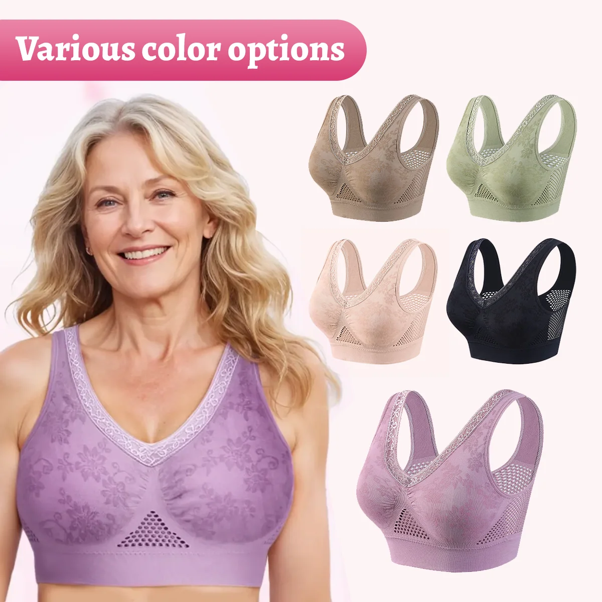🎉🔥Pay 1 Get 3 - Lace wireless bra that provides excellent support