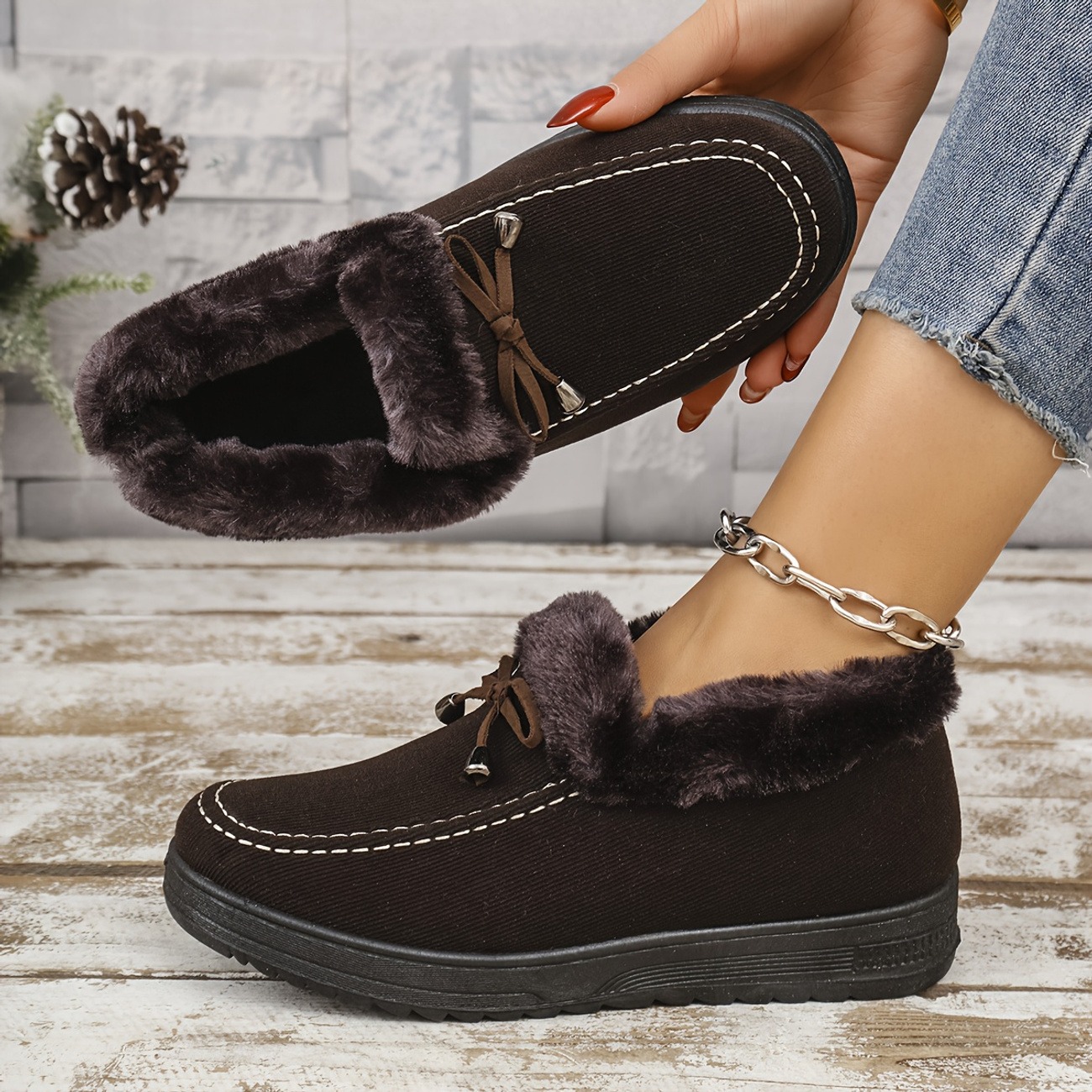 Women's Fleece Lined Winter Loafers