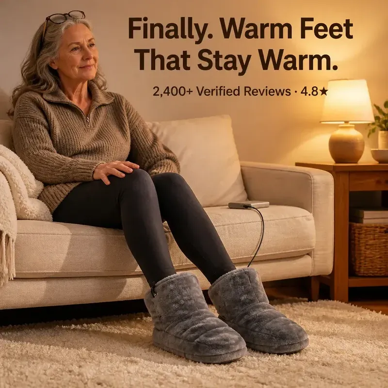 USB Heated Slipper Boots for Men & Women - 5V Continuous Warmth, Non Slip Sole