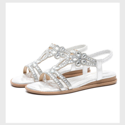 🔥Last Day Promotion 50% OFF -Women's Bling Rhinestone Boho Style Beach Flat Sandals