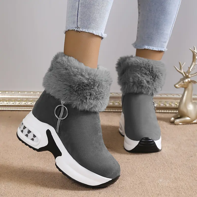 🔥2025 Flash Sale 70% OFF🔥Women's Plush Lined Side Zipper Platform Winter Boots
