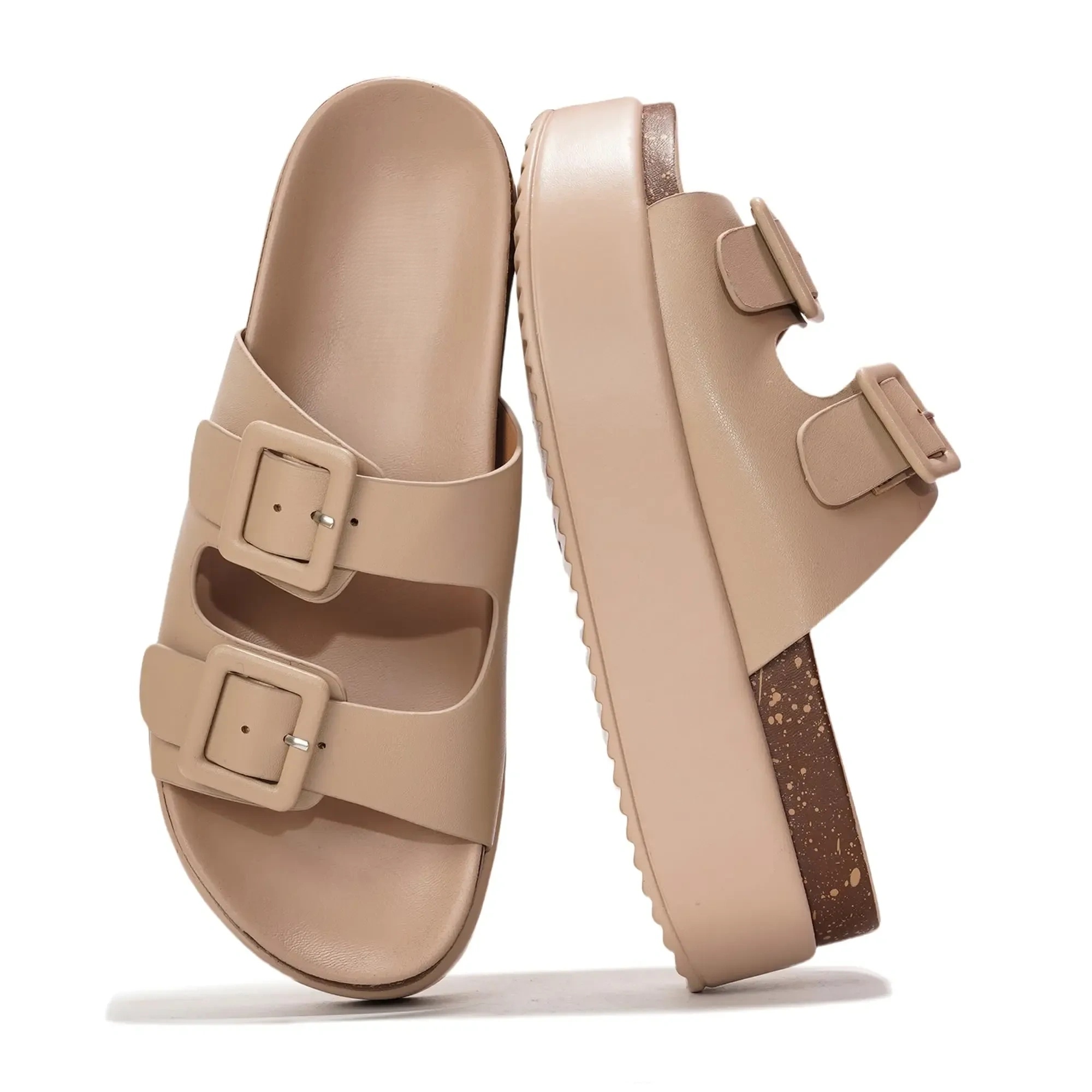 Women's Wedge Platform Sandals | Eco-Leather Casual Summer Walking Footwear | Memory Foam Insole | Non-Slip