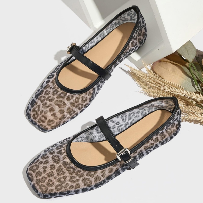 Women's Fashionable Leopard Print Mary Jane Flats