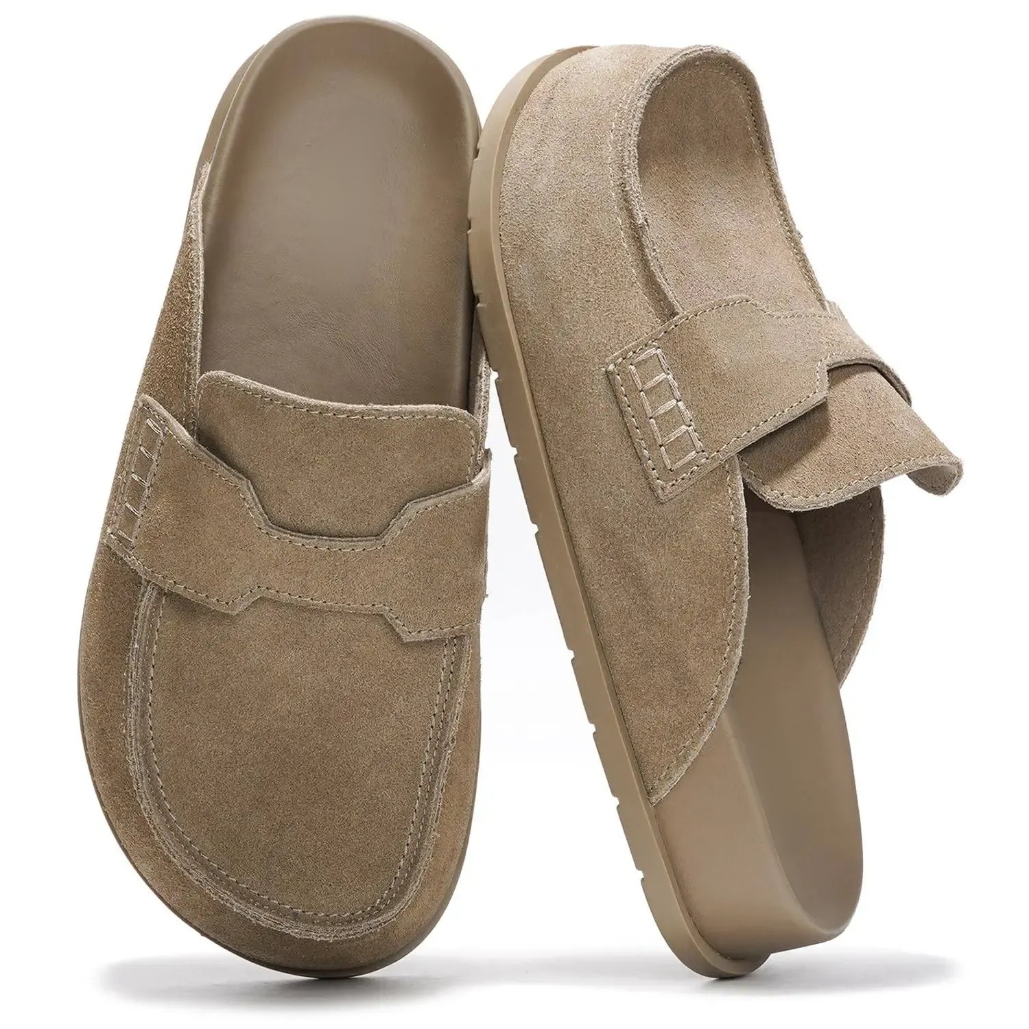 Women's Suede Clogs Shoe | Walking Shoes Footwear | Plush Soft Insole Arch Support Lightweight Non-Slip