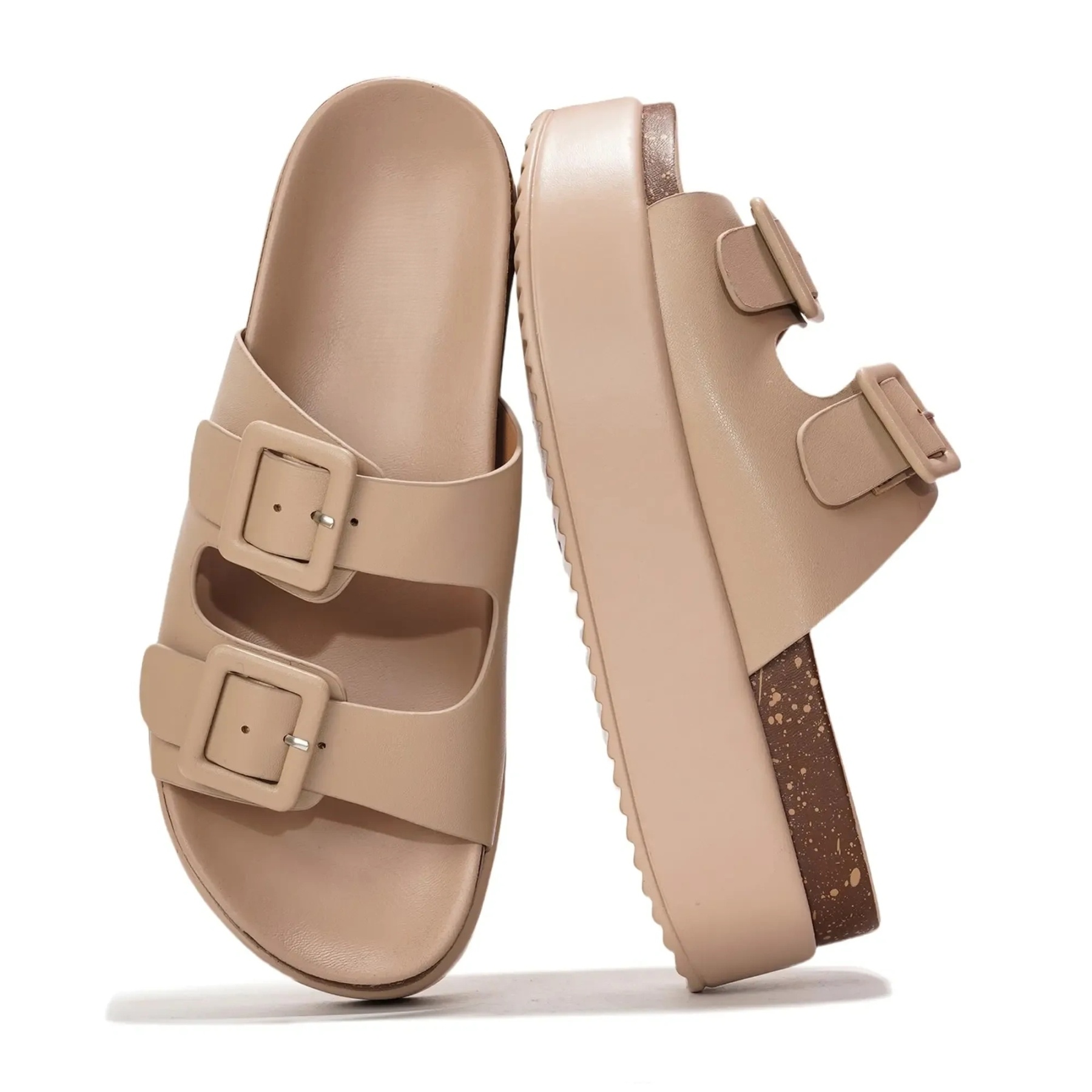 Women's Wedge Platform Sandals | Eco-Leather Casual Summer Walking Footwear | Memory Foam Insole | Non-Slip