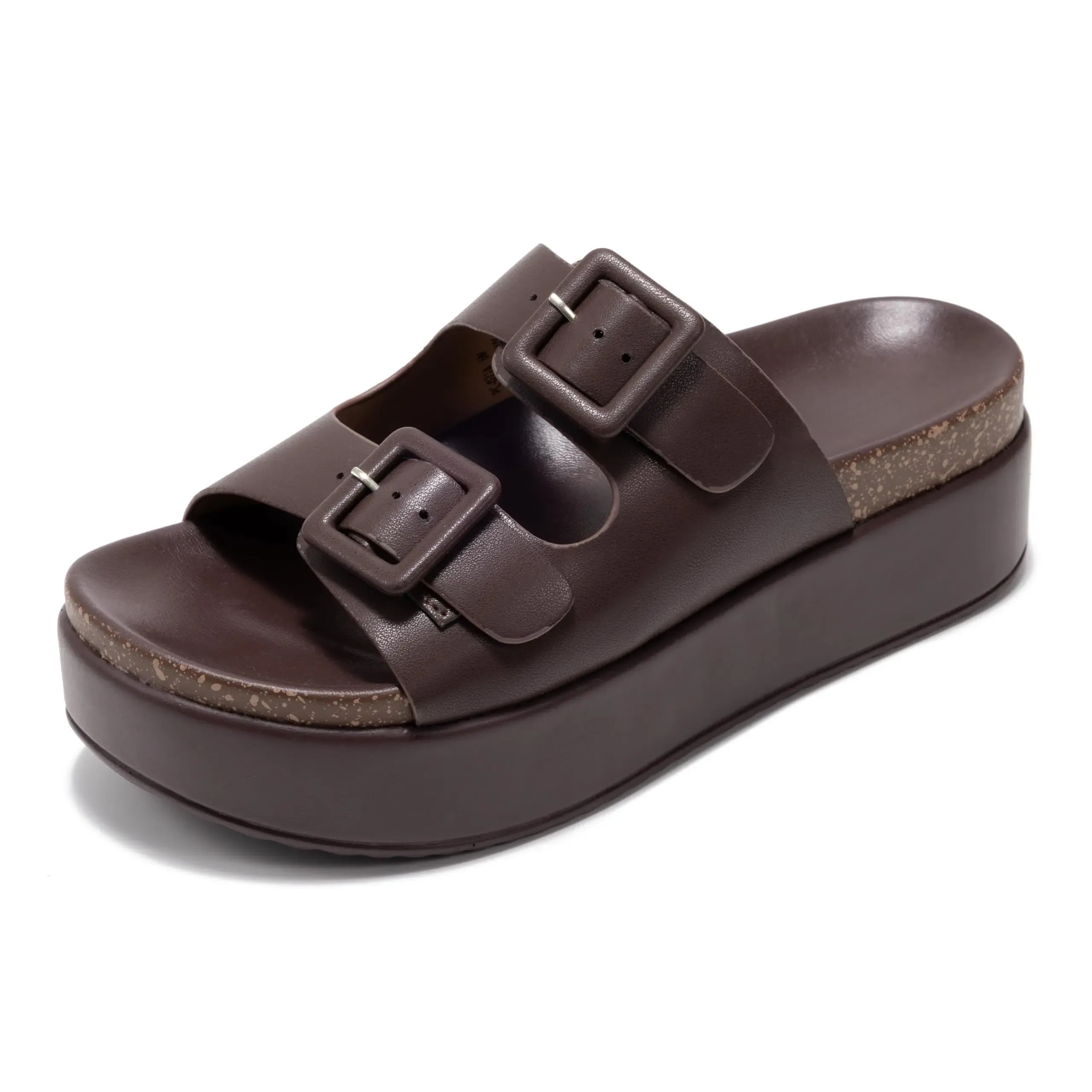 Women's Wedge Platform Sandals | Eco-Leather Casual Summer Walking Footwear | Memory Foam Insole | Non-Slip