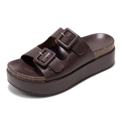 Women's Wedge Platform Sandals | Eco-Leather Casual Summer Walking Footwear | Memory Foam Insole | Non-Slip