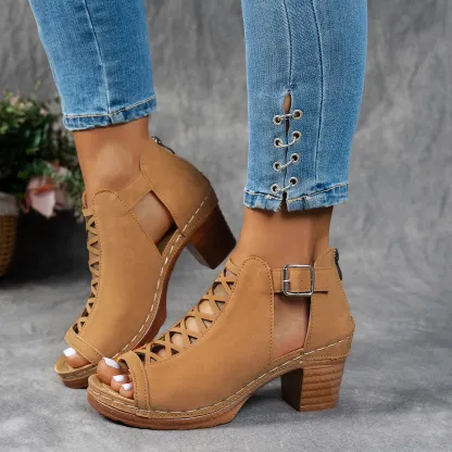 🔥Last Day Promotion 50% OFF - Women's Roman Thick Heel Wedge Sandals