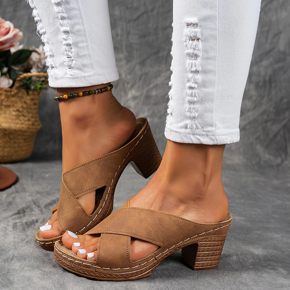 🔥Last Day Promotion 50% OFF - Women's Fashion High Heel Chunky Heel Sandals