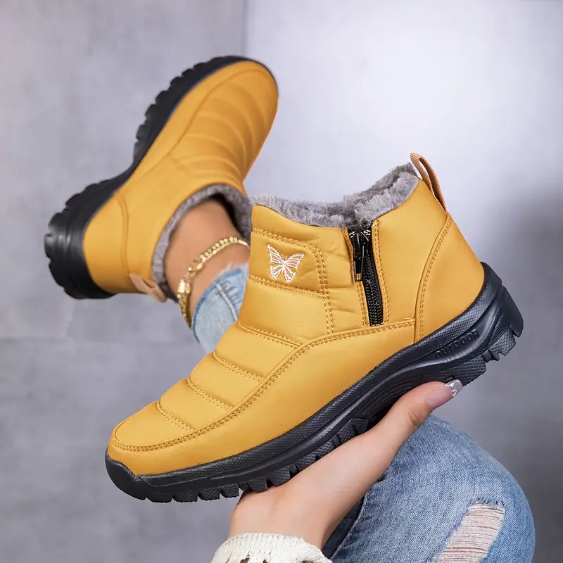 Women's Orthopedic Warm Snow Boots Waterproof Non-Slip Winter Fleece Shoes