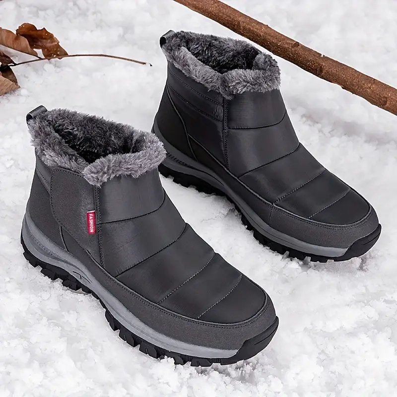 Men's Orthopedic Warm Snow Boots Waterproof Non-Slip Winter Fleece Boots
