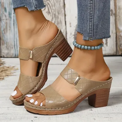 Women’s Bow Open-Toe Chunky Heel Sandals