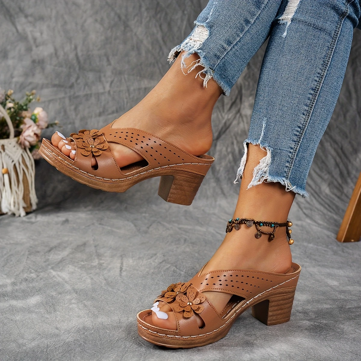 🔥Last Day Promotion 50% OFF - Women's Fashion High Heel Chunky Heel Sandals