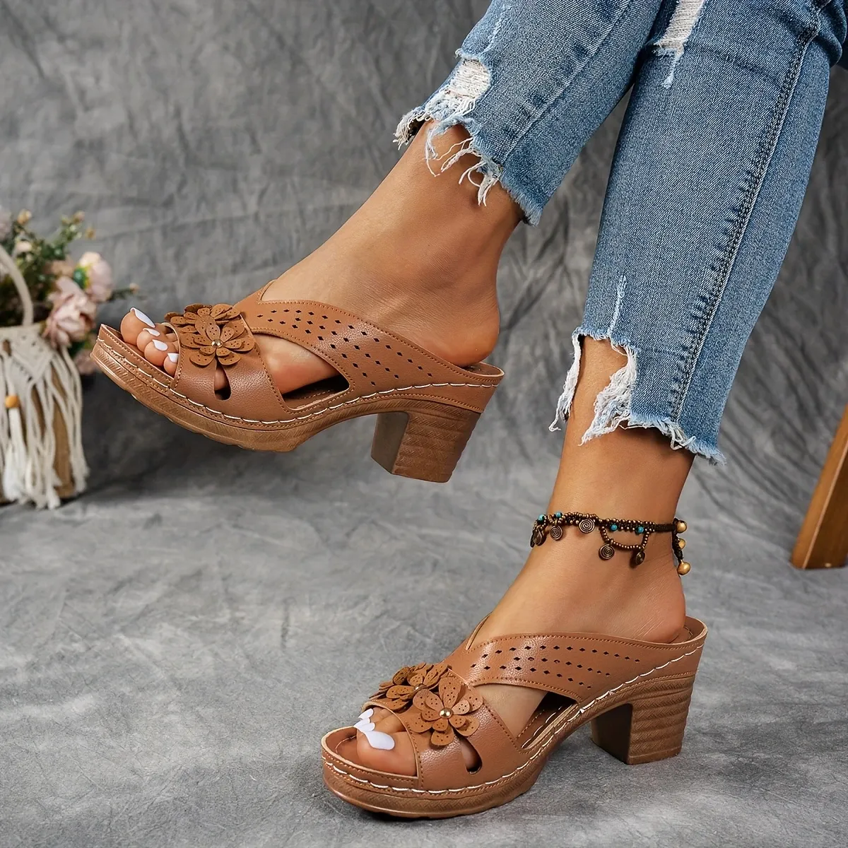 🔥Last Day Promotion 50% OFF - Women's Fashion High Heel Chunky Heel Sandals