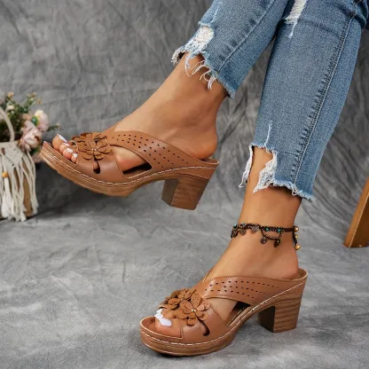 🔥Last Day Promotion 50% OFF - Women's Fashion High Heel Chunky Heel Sandals