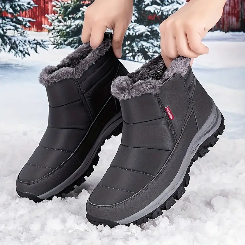 Men's Orthopedic Warm Snow Boots Waterproof Non-Slip Winter Fleece Boots