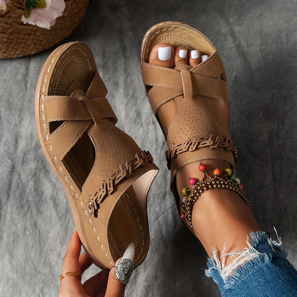 🔥LAST DAY PROMOTION 50% OFF - Women's Hollow Wedge Sandals