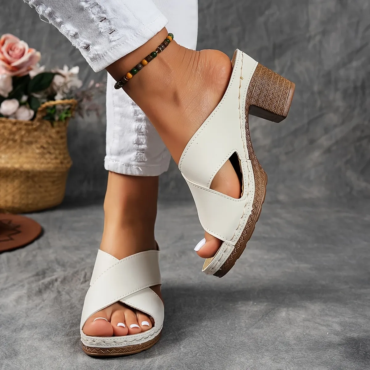 🔥Last Day Promotion 50% OFF - Women's Fashion High Heel Chunky Heel Sandals