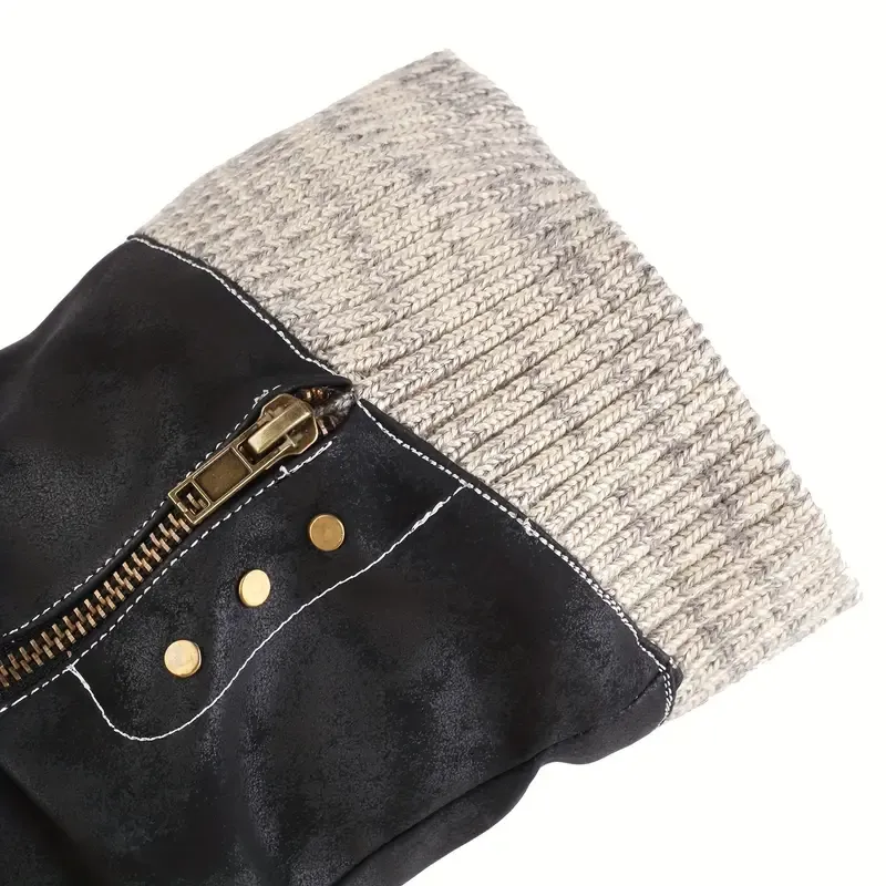 Women's Vintage Leather Zipper High Snow Boots