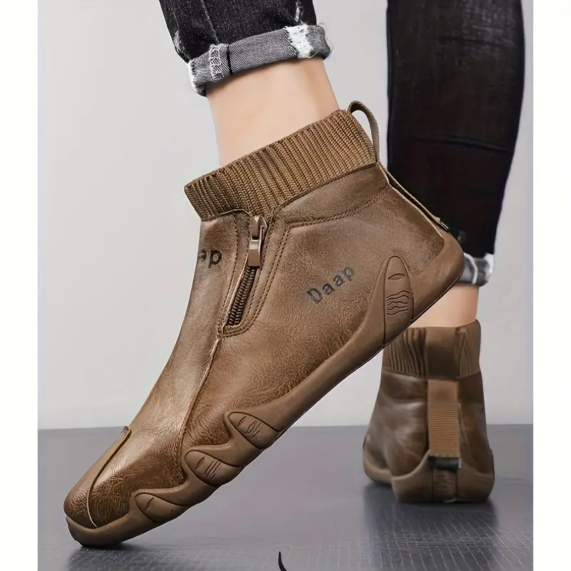 Men's Orthopedic Warm Snow Boots Waterproof Non-Slip Winter Fleece Shoes