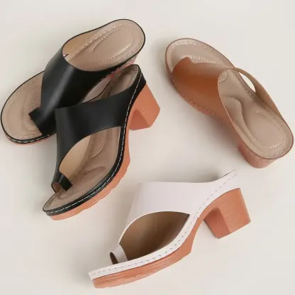 🔥Last Day Promotion 50% OFF - Women's Fashion Hollow High Heel Chunky Heel Sandals