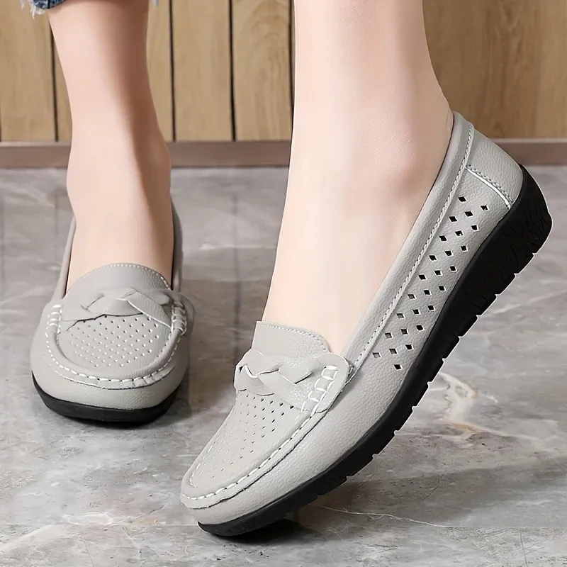 Comfortable Walking Flat Leather Loafers