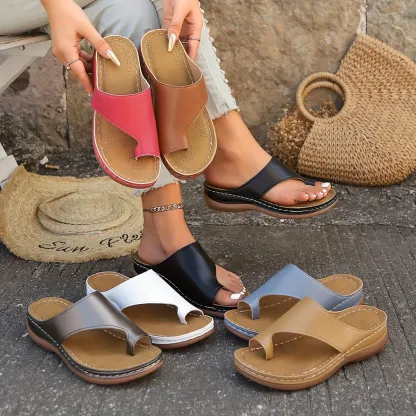 😍Last Day 50% OFF😍 - Women's Slope Heel Leather Sandals