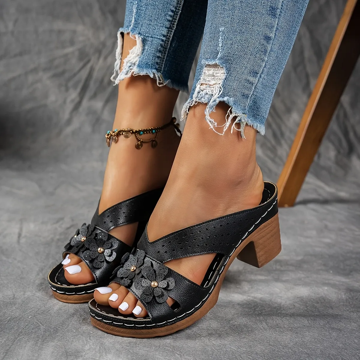 🔥Last Day Promotion 50% OFF - Women's Fashion High Heel Chunky Heel Sandals