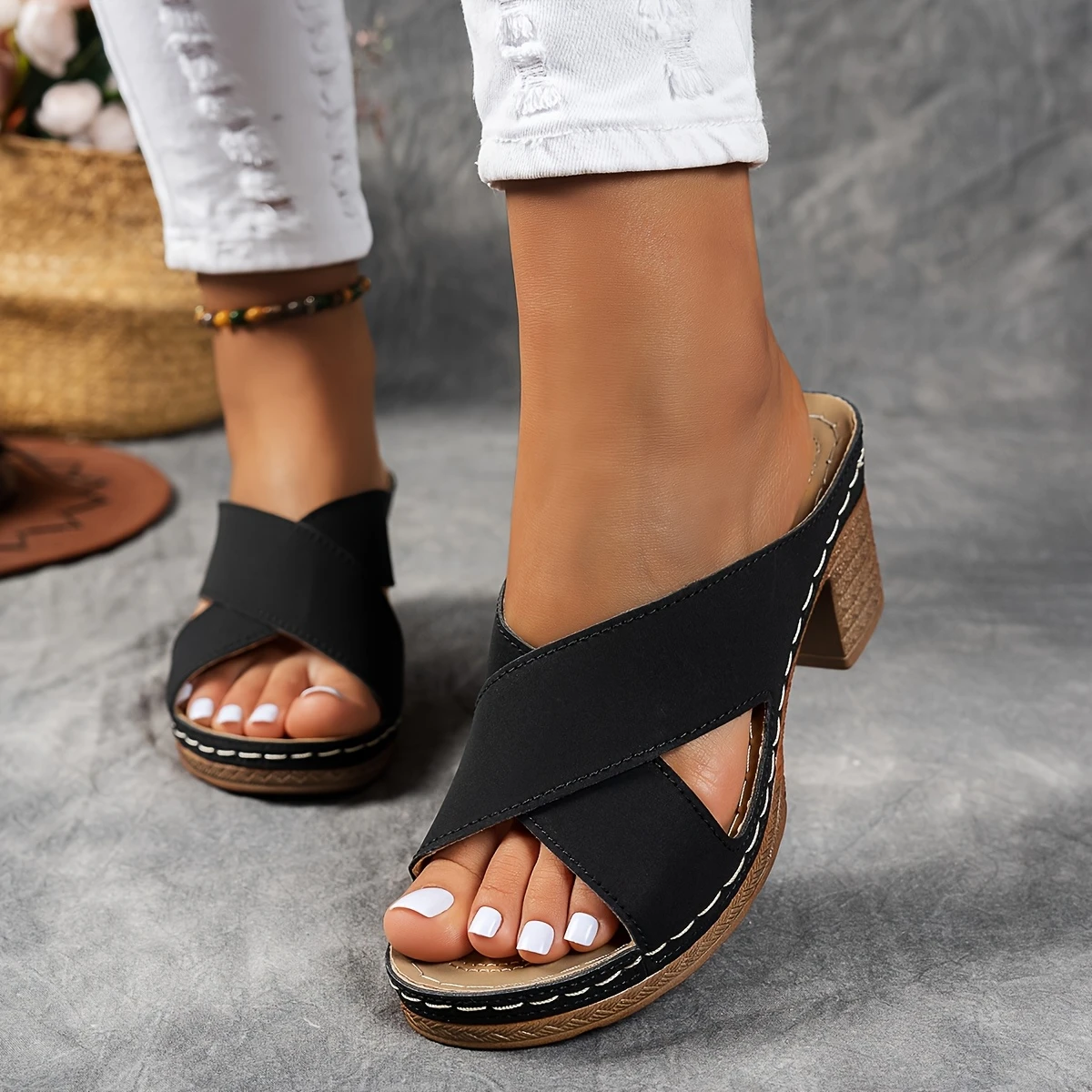 🔥Last Day Promotion 50% OFF - Women's Fashion High Heel Chunky Heel Sandals