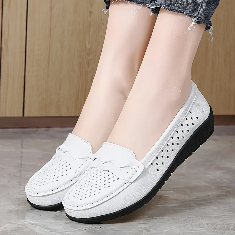 Comfortable Walking Flat Leather Loafers
