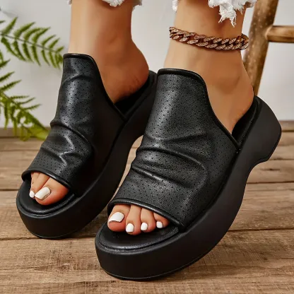 🔥LAST DAY PROMOTION 50% OFF - WOMEN'S PLATFORM LEATHER ORTHOPEDIC SANDALS